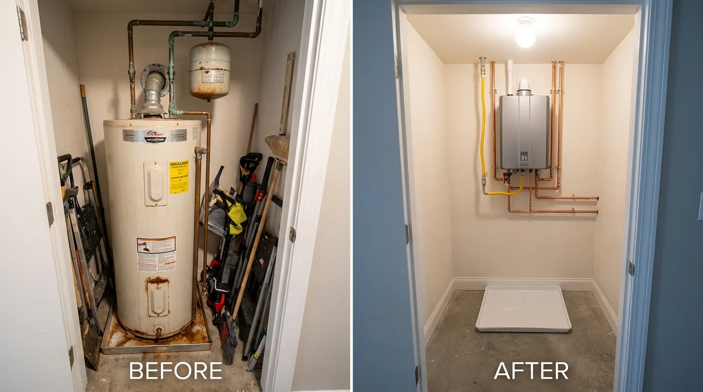 Tank water heater versus wall-mounted tankless unit comparison for Aragon, GA homeowners